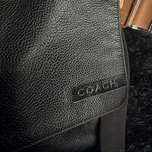 Coach Black Leather unisex Messenger Bag